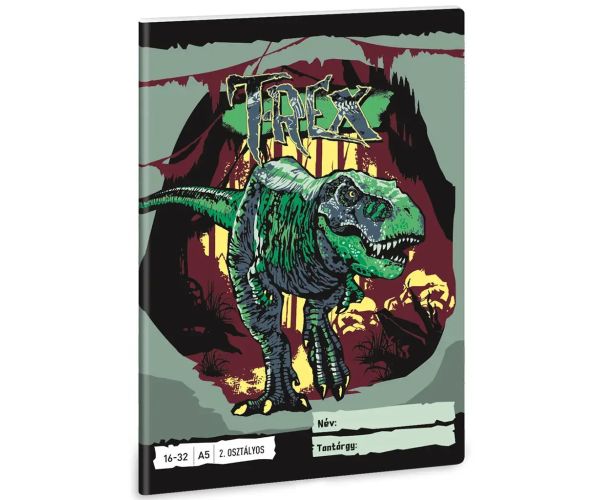 Ars Una: T-Rex dinosaurusový linajkový zošit pre 2. ročník A/5