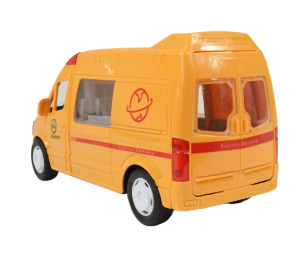 Special Car: Žlté expressné kuriérske vozidlo so svetlom a zvukom, zotrvačníkom 24cm