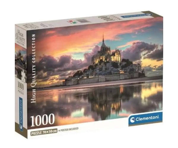 Úžasný Mont Saint-Michel HQC 1000-dielny puzzle s plagátom - Clementoni