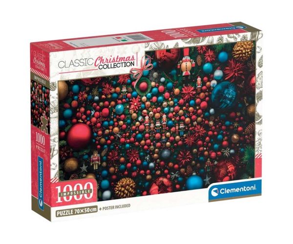 Vianočná atmosféra 1000-dielny nemožný puzzle s plagátom - Clementoni