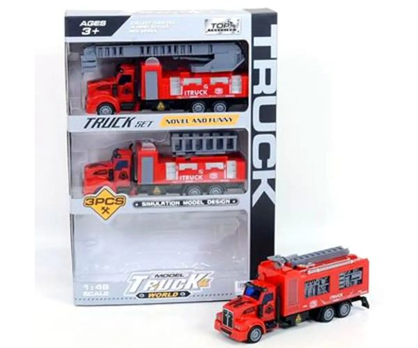 Naťahovací hasičský kamión 3 dielny set 1:48