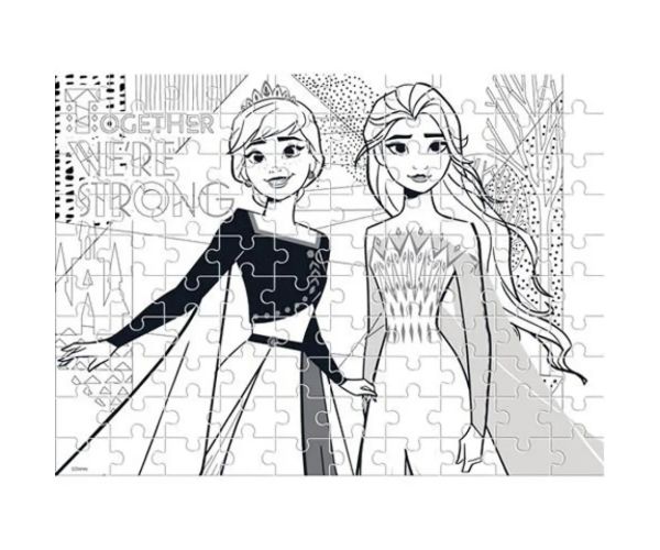 Ľadové kráľovstvo 2. 100 dielne 2v1 puzzle na vyfarbenie