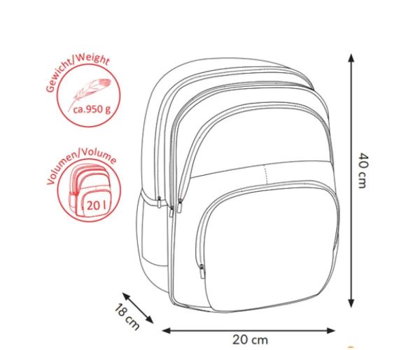 Spirit: Ružovo-modrá ergonomická školská taška so vzorom motýľa so 4 priehradkami