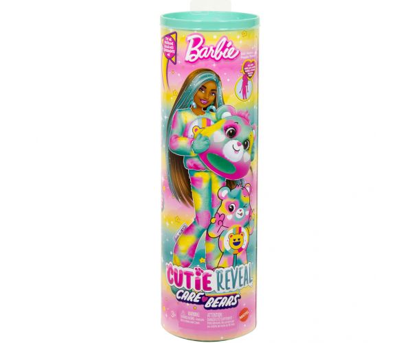 Barbie: Cutie Reveal prekvapujúca bábika Care Bears, 2. séria – Good Vibes medveď – Mattel