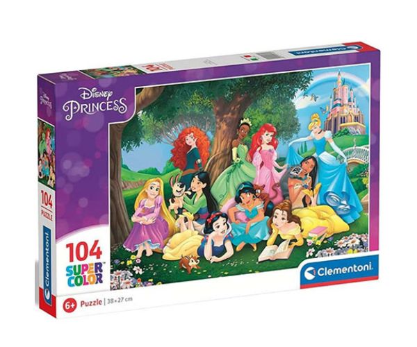 Disney Princezné 104ks Super Color Puzzle - Clementoni