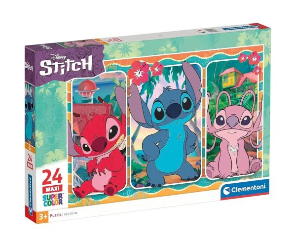 Disney+Stitch 24 ks maxi supercolor puzzle - Clementoni