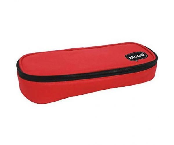 Mood: Červený oválny peračník na zips 10x20x5cm