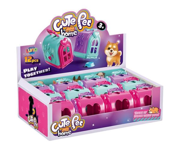 Luna: Cute Pet Home prekvapenie psíka v prenosnej búdke s doplnkami v rôznych variantoch 1ks