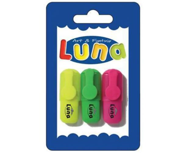 Luna: Farbený mini zvýrazňovač 3 dielny set
