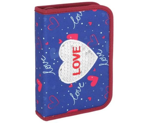 Spirit: Love Heart modro-ružobý vyklápací plnený peračník 24-dielny set