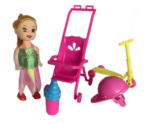 Katie: Grace bábika s kolobežkou, kočíkom a príslušenstvom 10cm