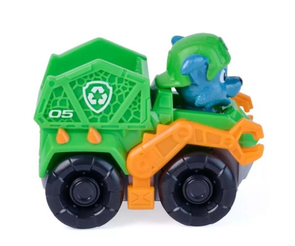 Labková patrola: Dino Movie Rocky mini pretekárske auto 6,4 cm - Spin Master