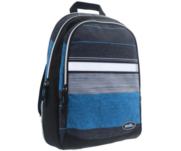 Must: Modro-čierna 2v1 školská taška, batoh so štyrmi priehradkami 47x25x33cm