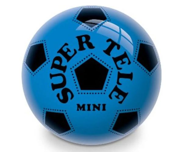 Modrá gumová lopta s futbalovým vzorom 14 cm - Mondo Toys