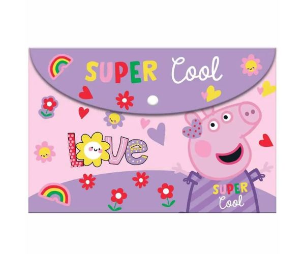 Luna: Peppa prasiatko plastová zakladačka s patentom vo formáte A4