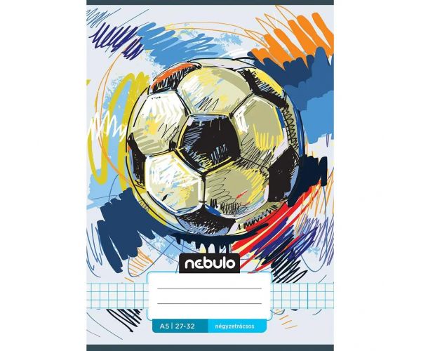 Nebulo: Futbalová lopta s vzorom kocky zápisník A/5 27-32