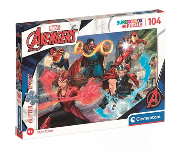 Marvel: Avengers Supercolor trblietavé puzzle 104ks - Clementoni