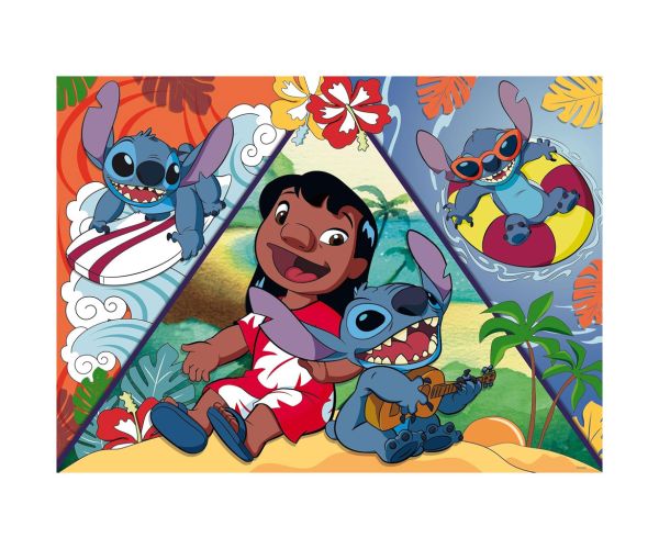 Stitch 2 v 1, maxi puzzle 150 ks a omaľovánka 70x50 cm - Lisciani