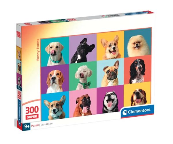 Veselé psie tváre 300-dieliková puzzle - Clementoni