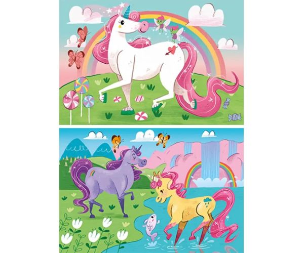 Verím v jednorožce Supercolor 2v1 puzzle 2x60ks - Clementoni