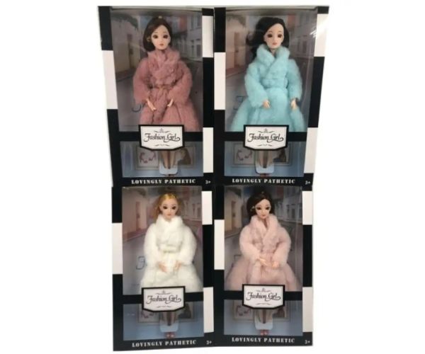 Fashion Girl bábika v kabáte s kožušinou, rôzne varianty