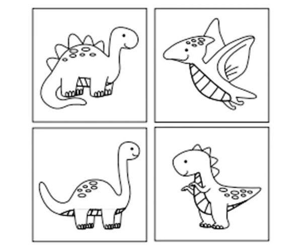 Sticker Art: Dinosaurusy set nálepiek na vymaľovanie - Comansi