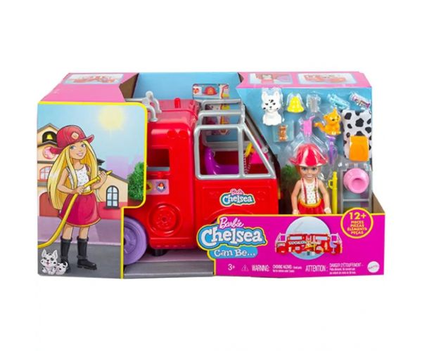 Barbie: Chelsea hasičské auto, hrací set - Mattel