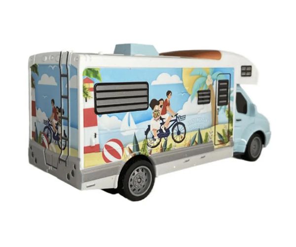 RC Holiday Travel karavan na diaľkové ovládanie so svetlom 27MHz 1/32  20cm