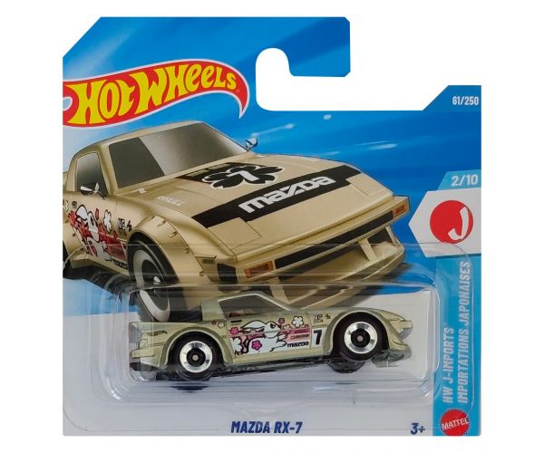 Hot Wheels: Mazda RX-7 zlaté autíčko 1/64 - Mattel