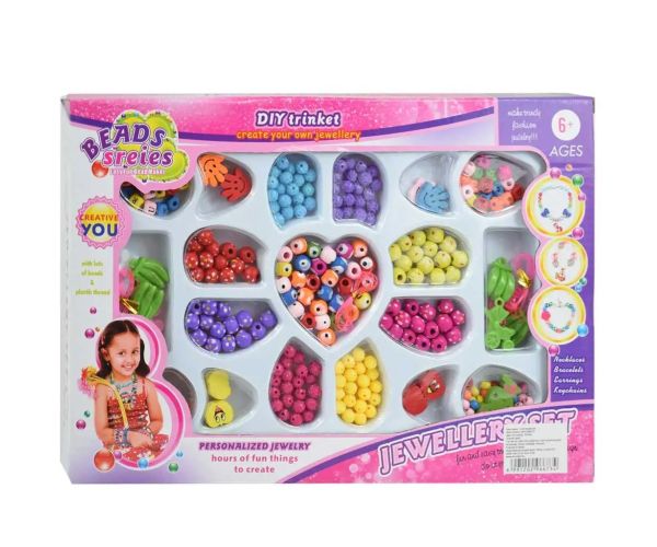 Beads Series: Set na výrobu šperkov 200+farebných perál a prívesky