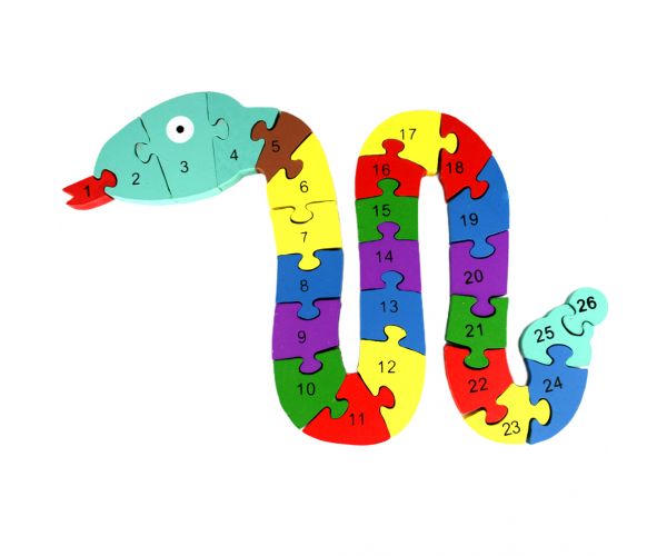 ABC - 123 kígyós fa oktató puzzle