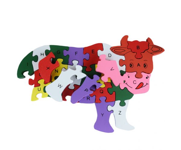 ABC - 123 tehén fa oktató puzzle