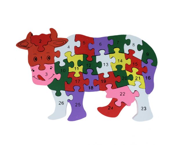 ABC - 123 tehén fa oktató puzzle
