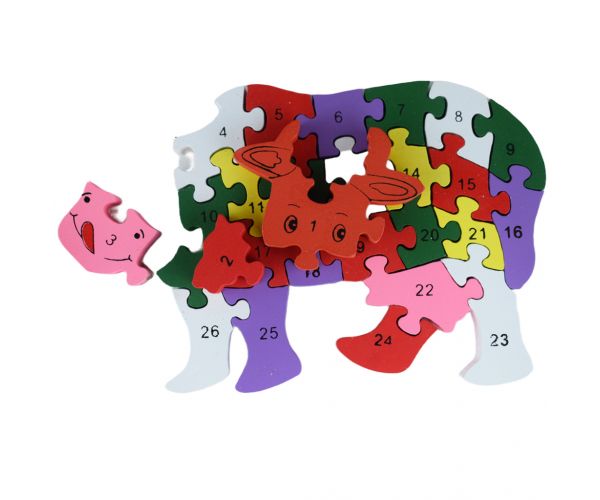 ABC - 123 tehén fa oktató puzzle