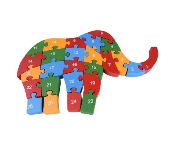 ABC - 123 elefántos fa oktató puzzle