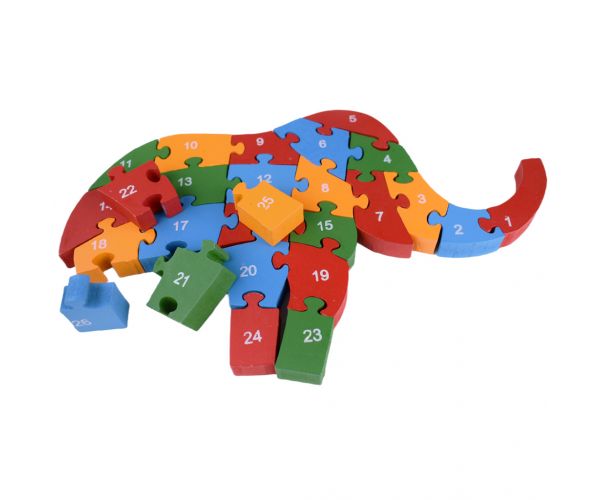ABC - 123 elefántos fa oktató puzzle