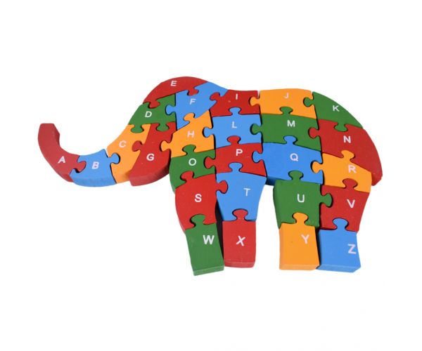 ABC - 123 elefántos fa oktató puzzle