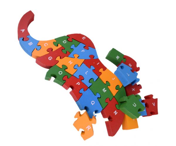 ABC - 123 elefántos fa oktató puzzle