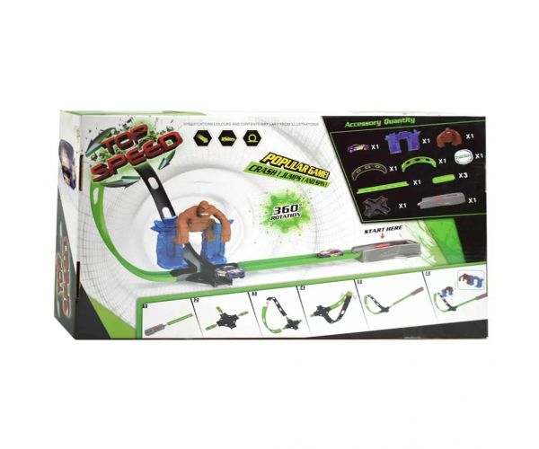 Top Speed: King-Kong pretekárska dráha s 360°-ovou dvojitou super slučkou, figúrkou gorily a autom