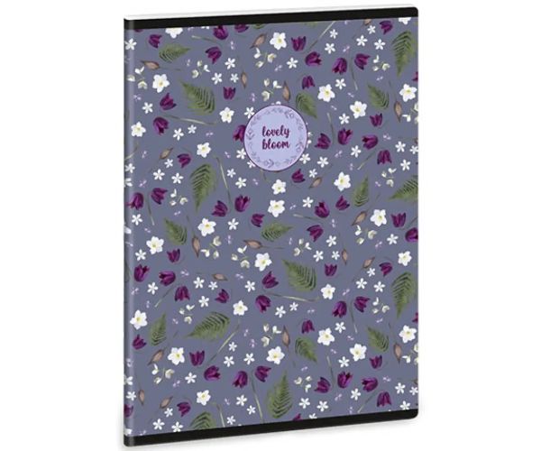 Ars Una: Lovely Bloom Bluebells štvorčekový zošit s extra sponami A/5