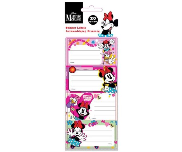 Minnie Mouse samolepiace štítky na zošit 20 ks
