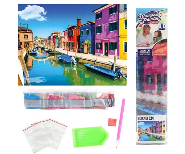 Diamantové puzzle: Benátsky diamantový maliarsky set 30x40cm
