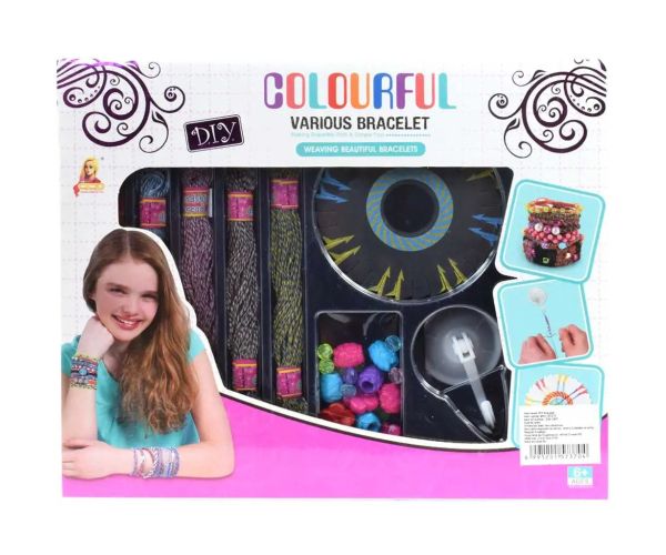 DIY Urob si to sám! set na výrobu náramkov s farebnými priadzami a perlami