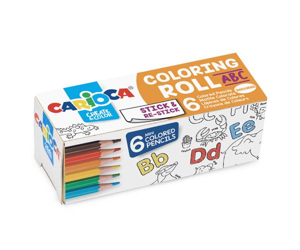 ABC mini színező henger 6db mini színesceruzával - Carioca