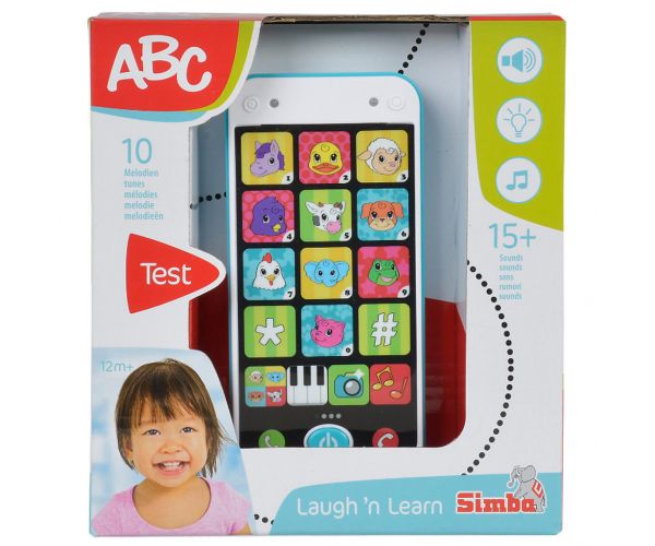 ABC okostelefon fehér-kék színben fénnyel és hanggal 13cm - Simba Toys