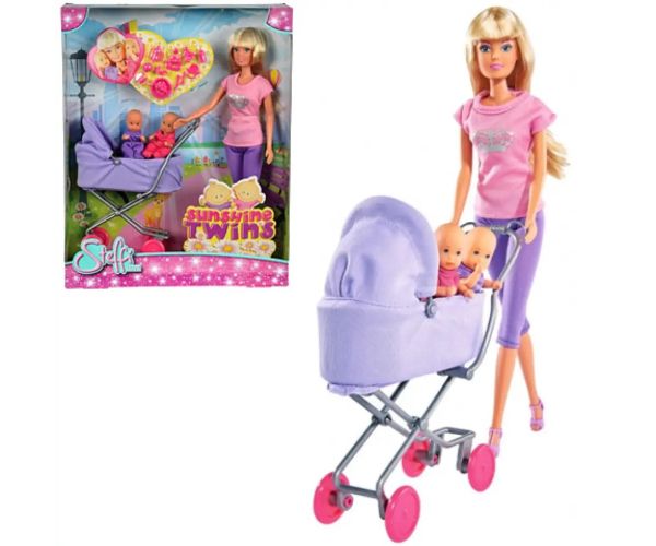 Steffi Love: Sunshine dvojčatá s kočíkom 2 varianty - Simba Toys