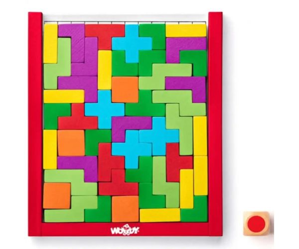 Farebná drevená tetris skladačka - Woodyland