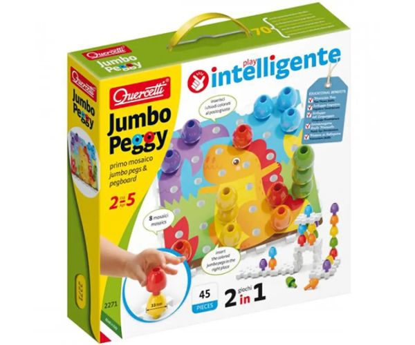 Quercetti: Jumbo kolíčka 2v1 45 dielny set
