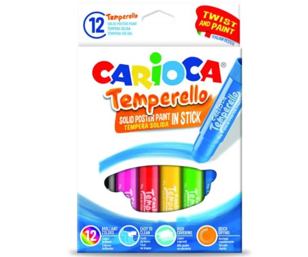 Carioca: Farebné temperové paličky 6- kusov vymývateľné
