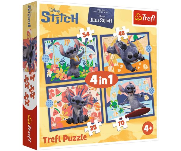 Disney: Stitchova dovolenka 4 v 1 puzzle - Trefl